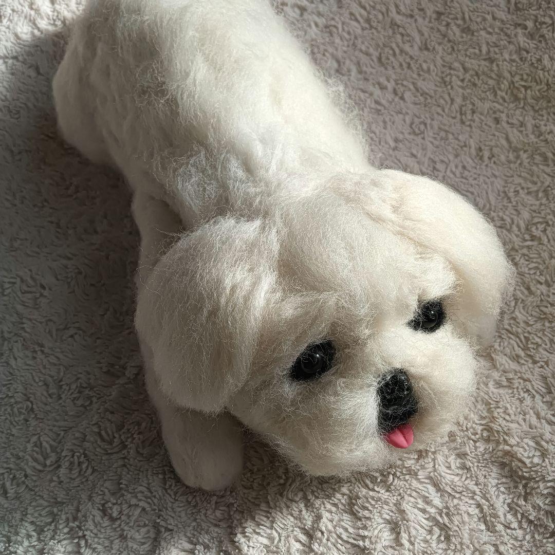 羊毛フェルト　ぬぼっとまったりペキニーズなでなで待ち作品