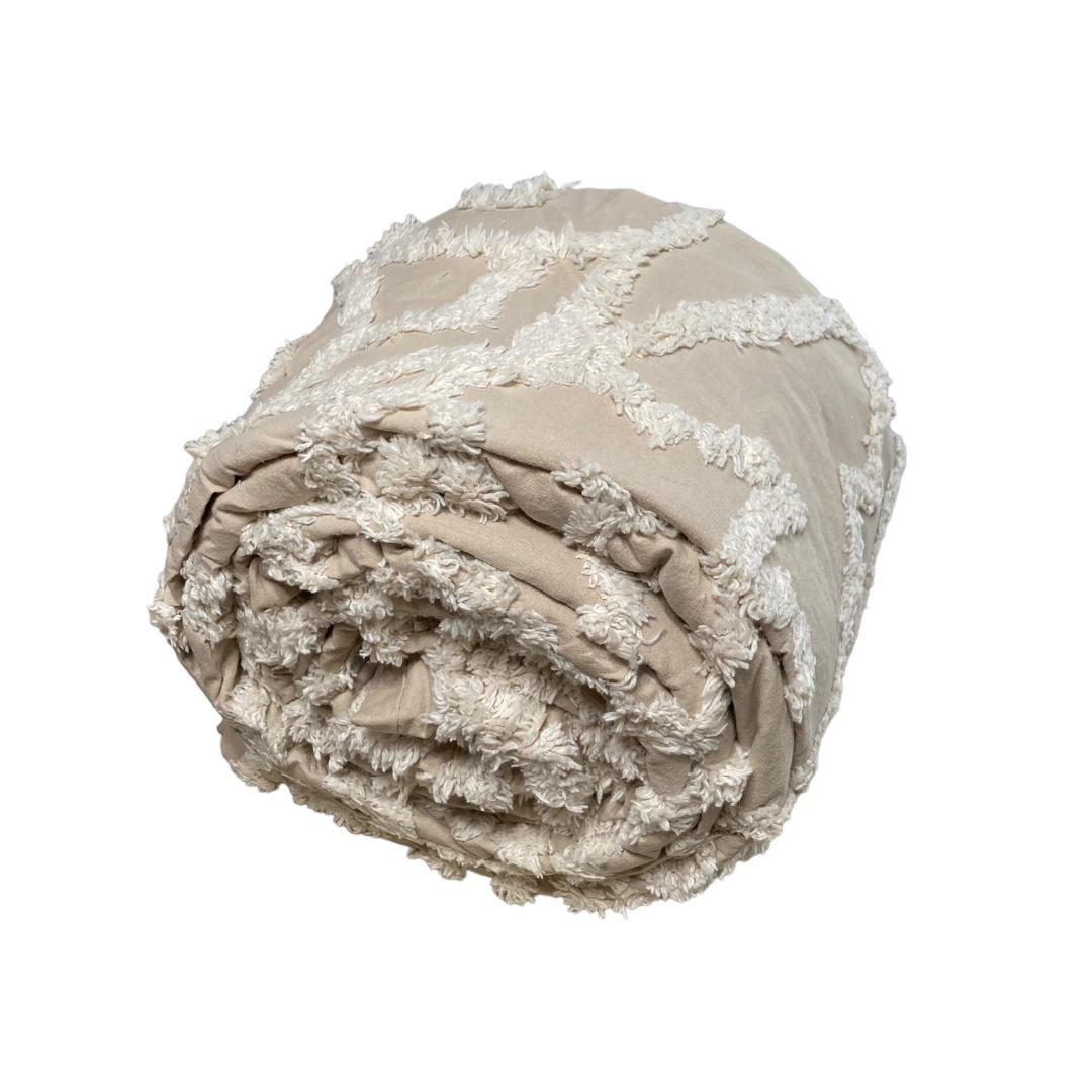 掛け布団カバー 3点セット メダリオン柄 Laetitia/Taupe Ⓣ