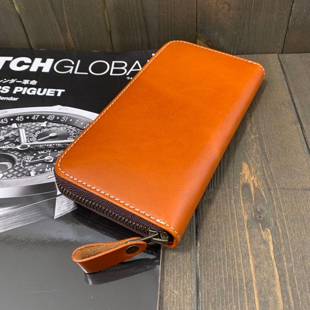 S22■コードバン × イタリアンレザー 長財布■馬 本革 ヌメ革 財布■茶