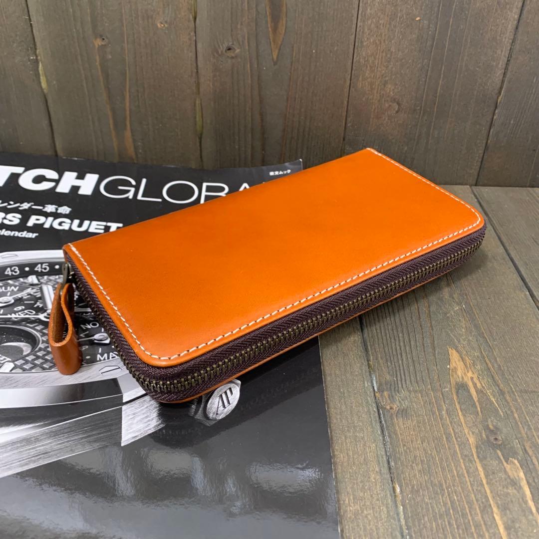 S22■コードバン × イタリアンレザー 長財布■馬 本革 ヌメ革 財布■茶