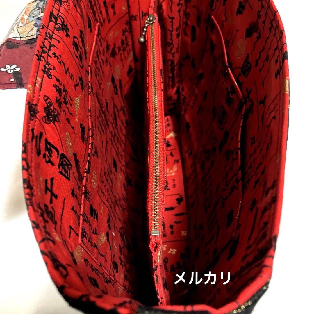 ガシャ髑髏　ハンドメイド　クロスボディバッグ　ショルダーバッグ　和柄　浮世絵