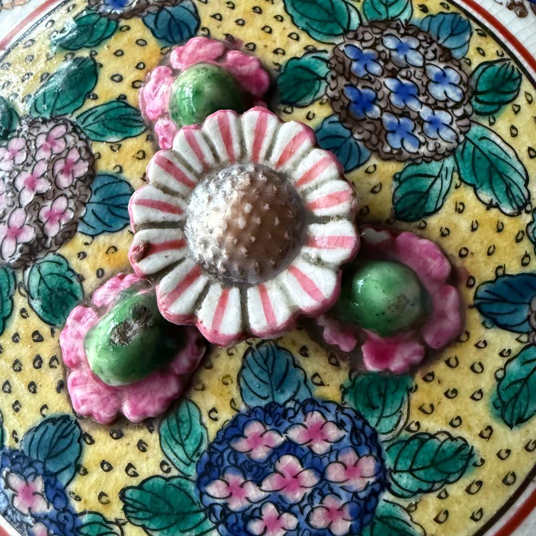 T様へ感謝お嫁入り‼️九谷焼KUTANI あじさい❌鶴❌松　蓋もの食籠作り置き