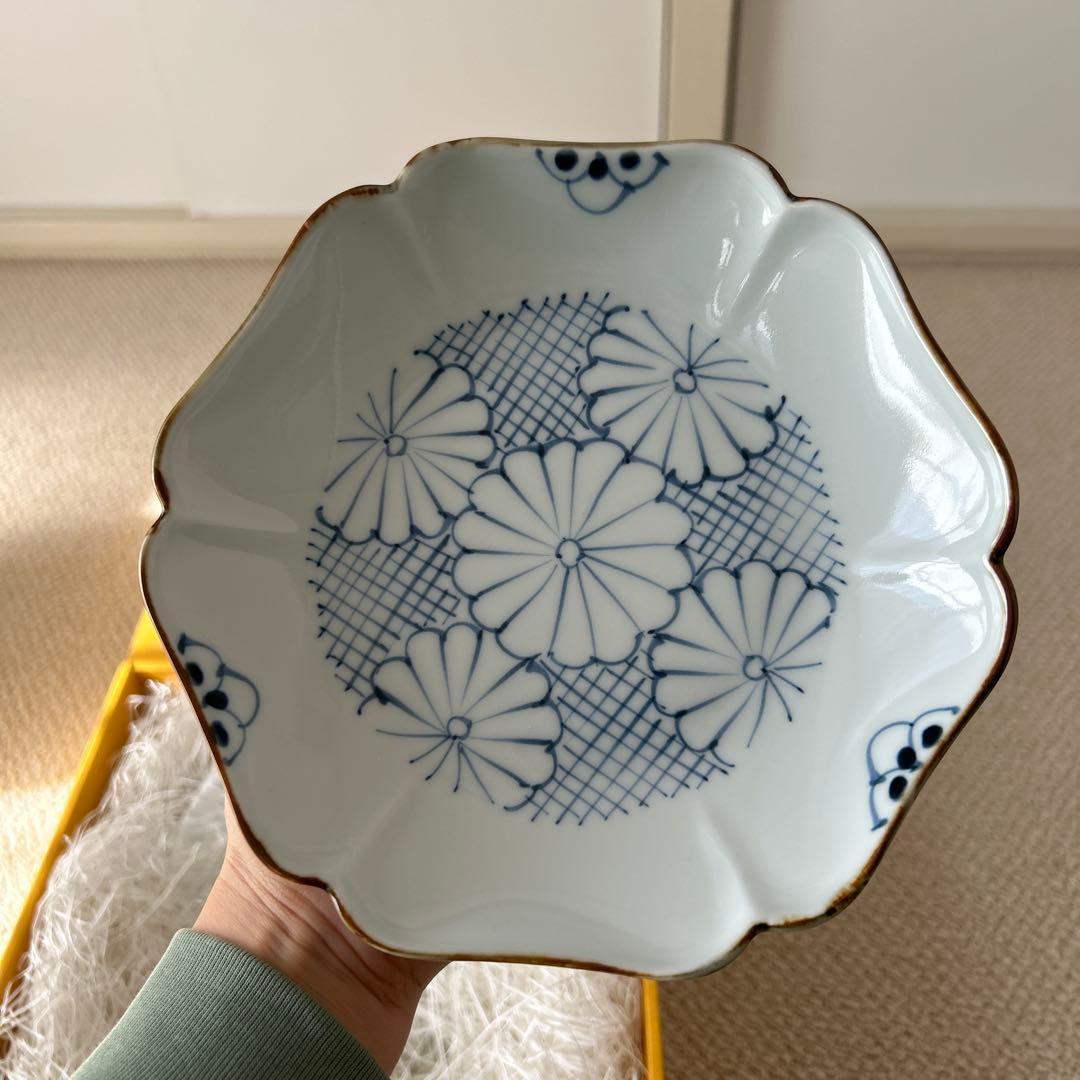 【箱入り新品未使用/うちる別注】和皿　磁器　染付　有田焼　伊万里焼　2枚セット