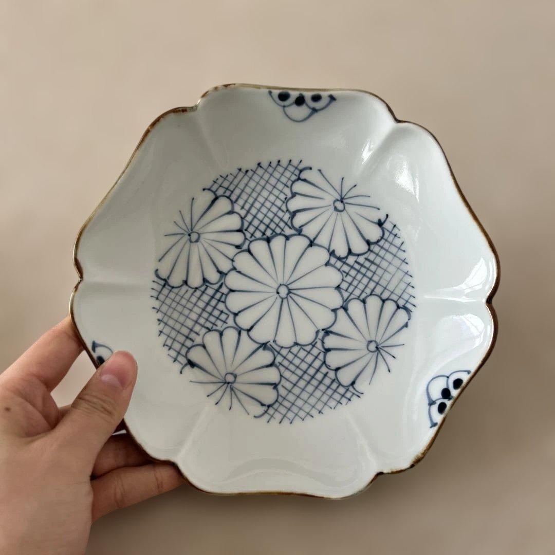 【箱入り新品未使用/うちる別注】和皿　磁器　染付　有田焼　伊万里焼　2枚セット