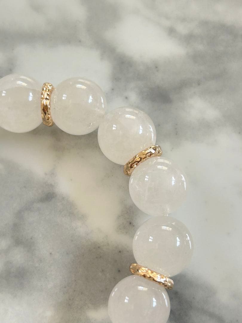 ラリマー、ホワイトガーデンクォーツのブレスレット