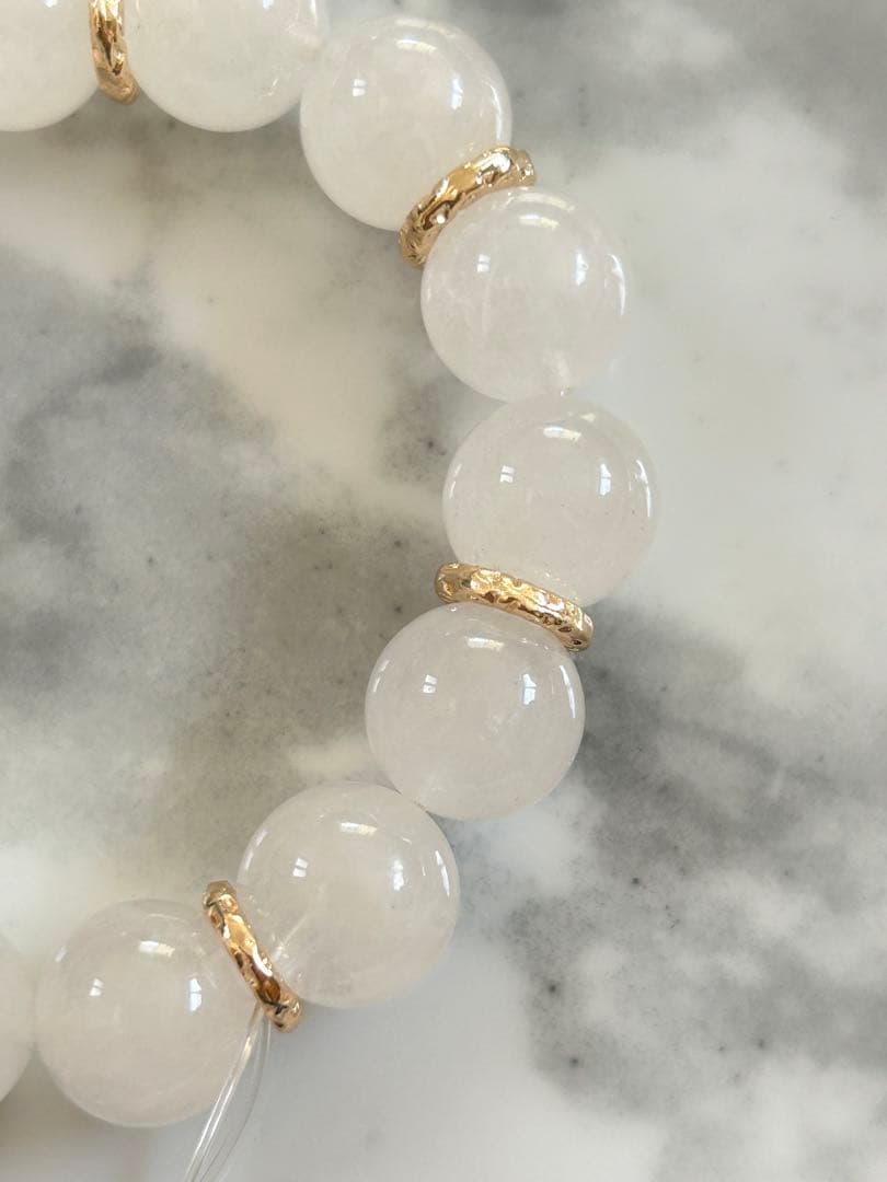 ラリマー、ホワイトガーデンクォーツのブレスレット