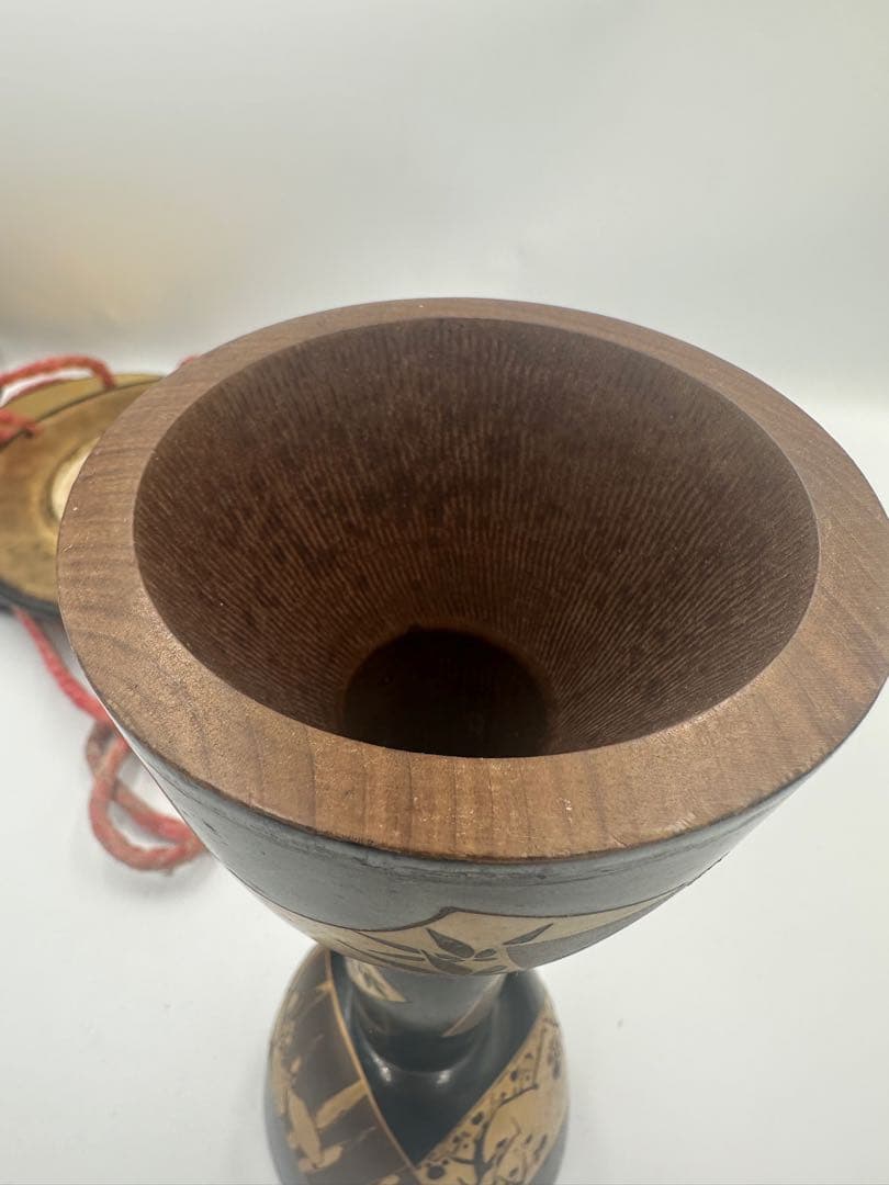 最高級　古作　望月流　古作小鼓　鉋目あり　純金 金蒔絵