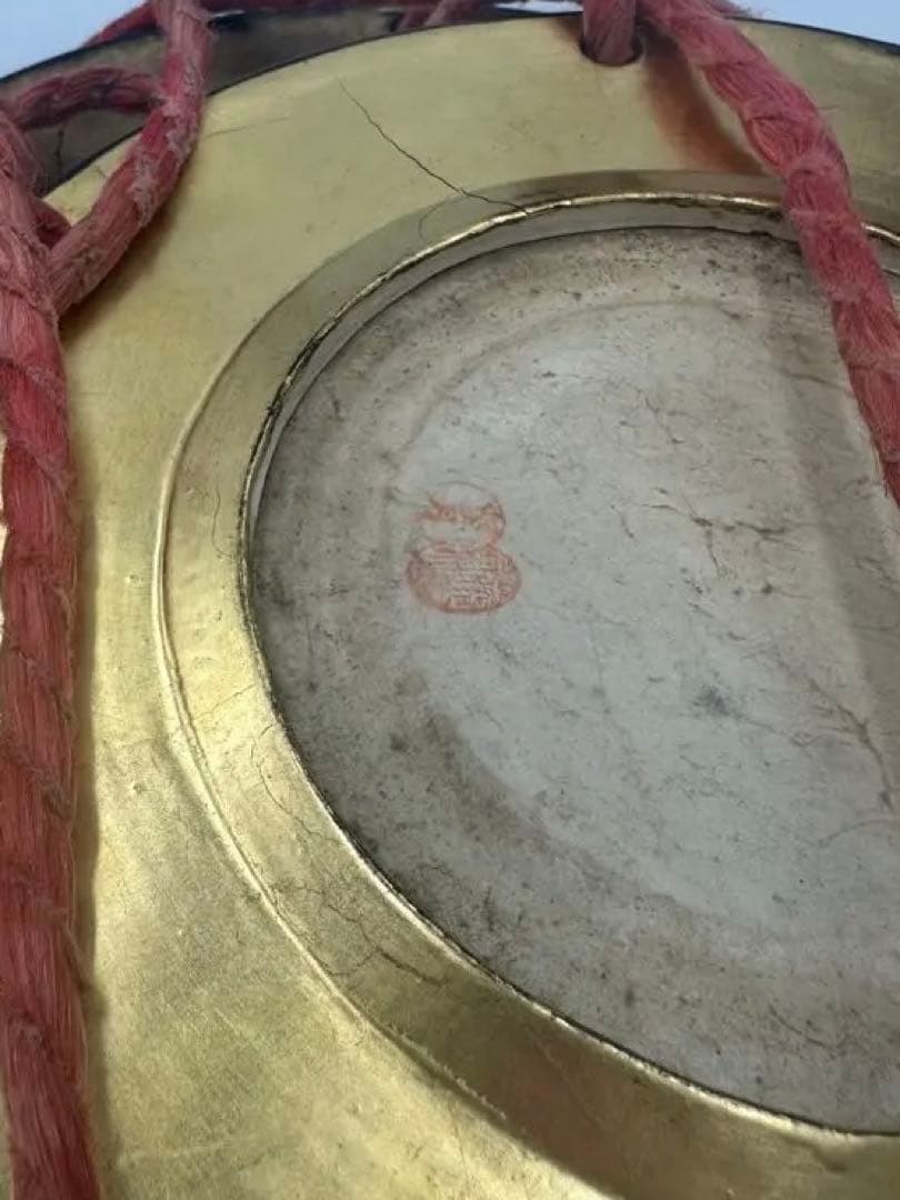 最高級　古作　望月流　古作小鼓　鉋目あり　純金 金蒔絵