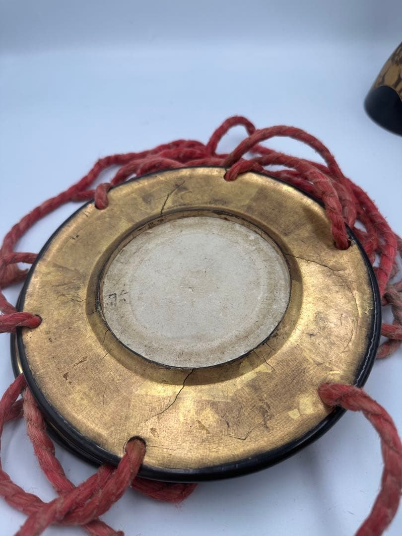 最高級　古作　望月流　古作小鼓　鉋目あり　純金 金蒔絵