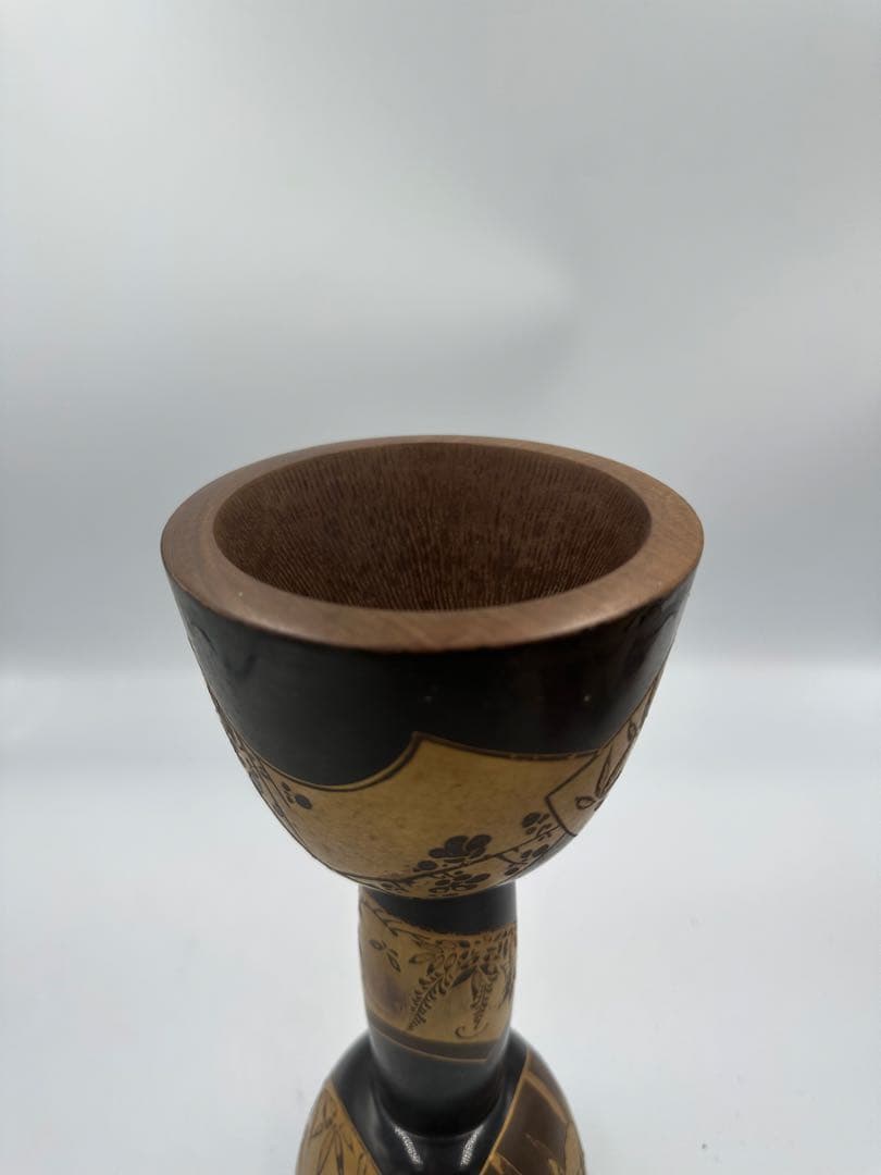 最高級　古作　望月流　古作小鼓　鉋目あり　純金 金蒔絵