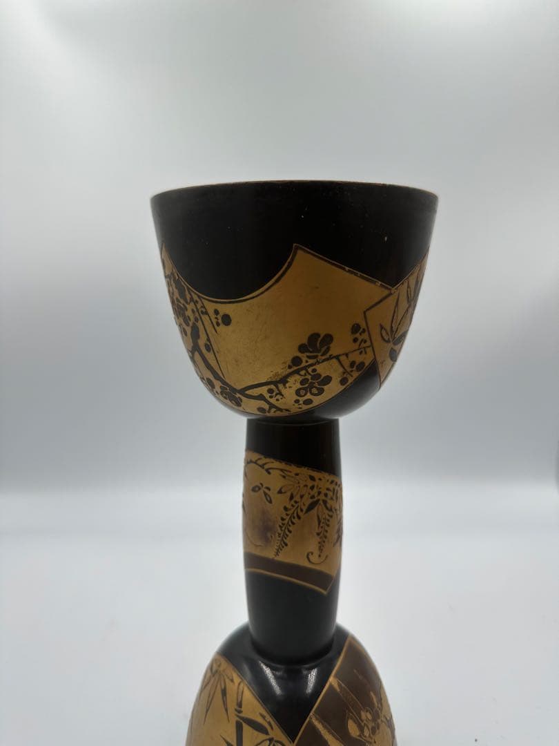 最高級　古作　望月流　古作小鼓　鉋目あり　純金 金蒔絵