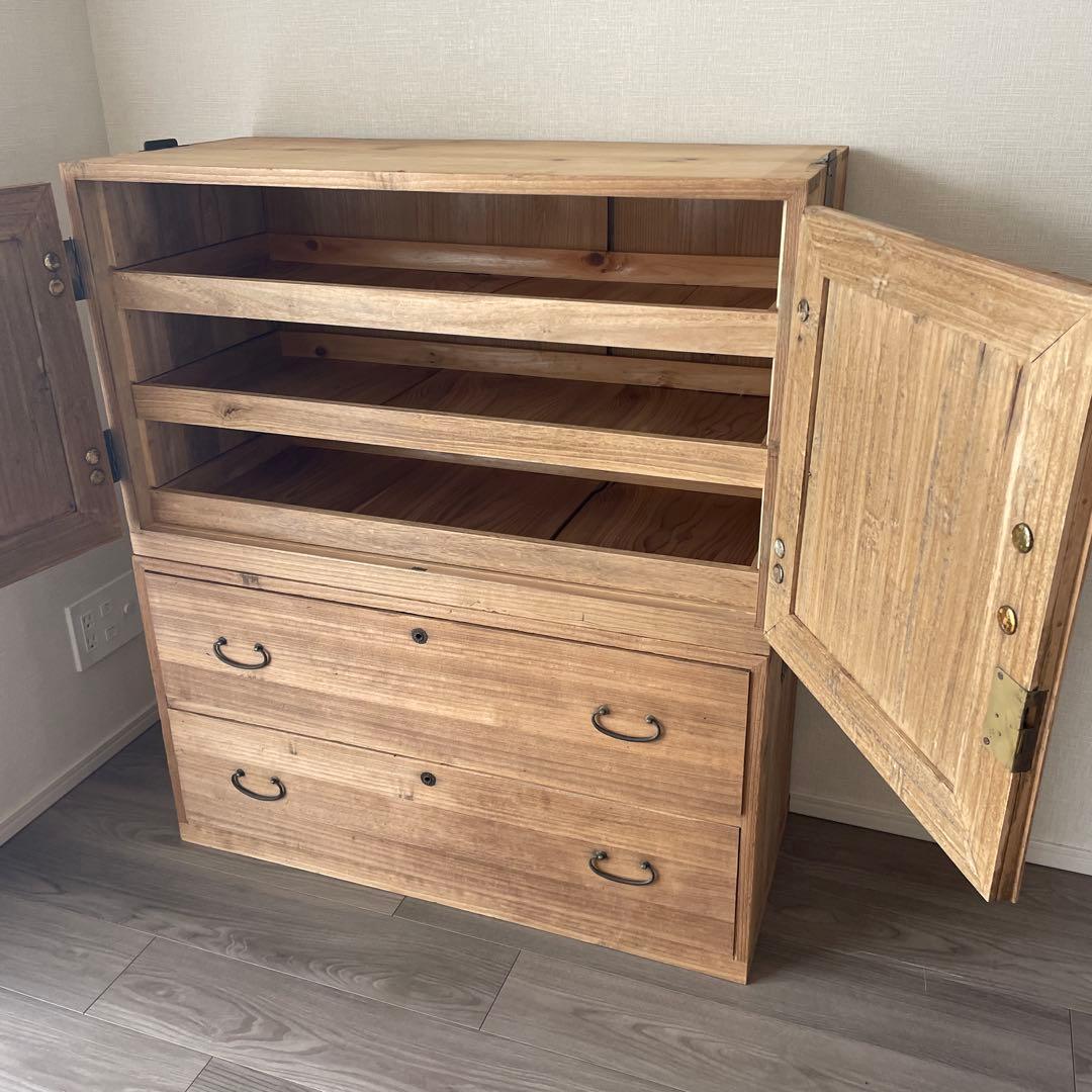 45.46)桐箪笥　アンティーク　チェスト　テレビ台　和箪笥　着物