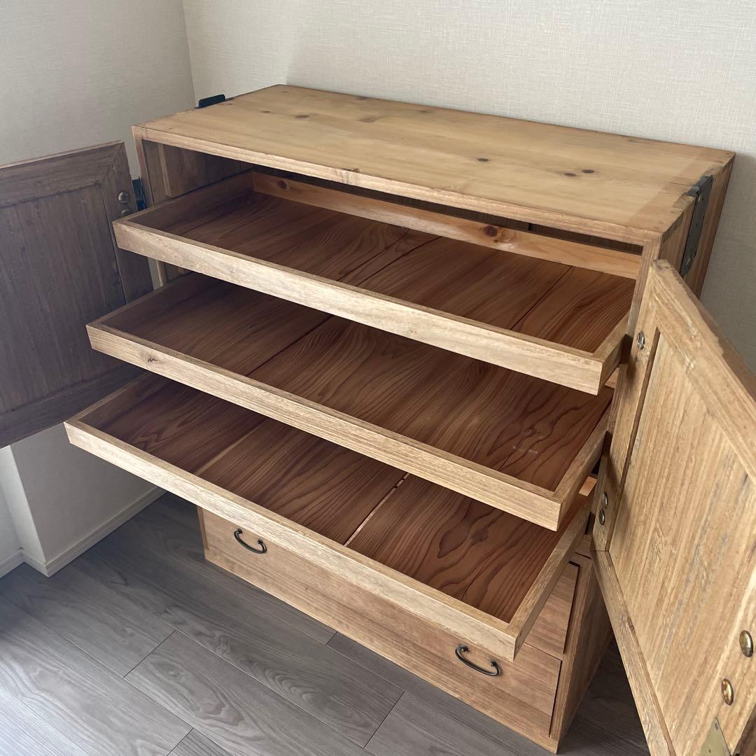 45.46)桐箪笥　アンティーク　チェスト　テレビ台　和箪笥　着物