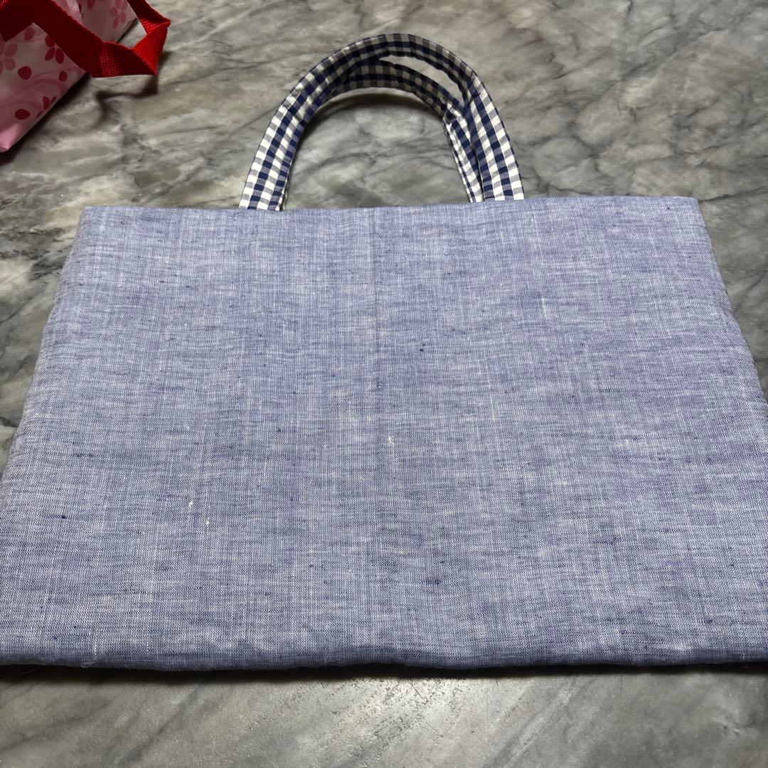 ゆう風舎風　電車刺繍トートバッグ