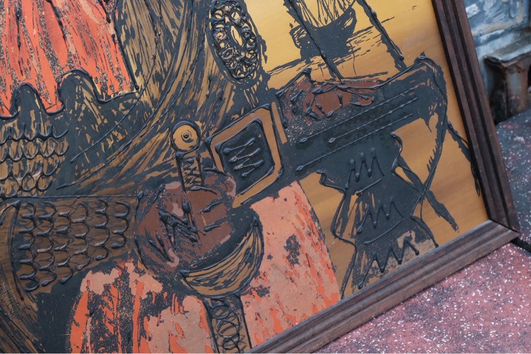 希少1960-70s ミッドセンチュリー コンキスタドール レリーフアート