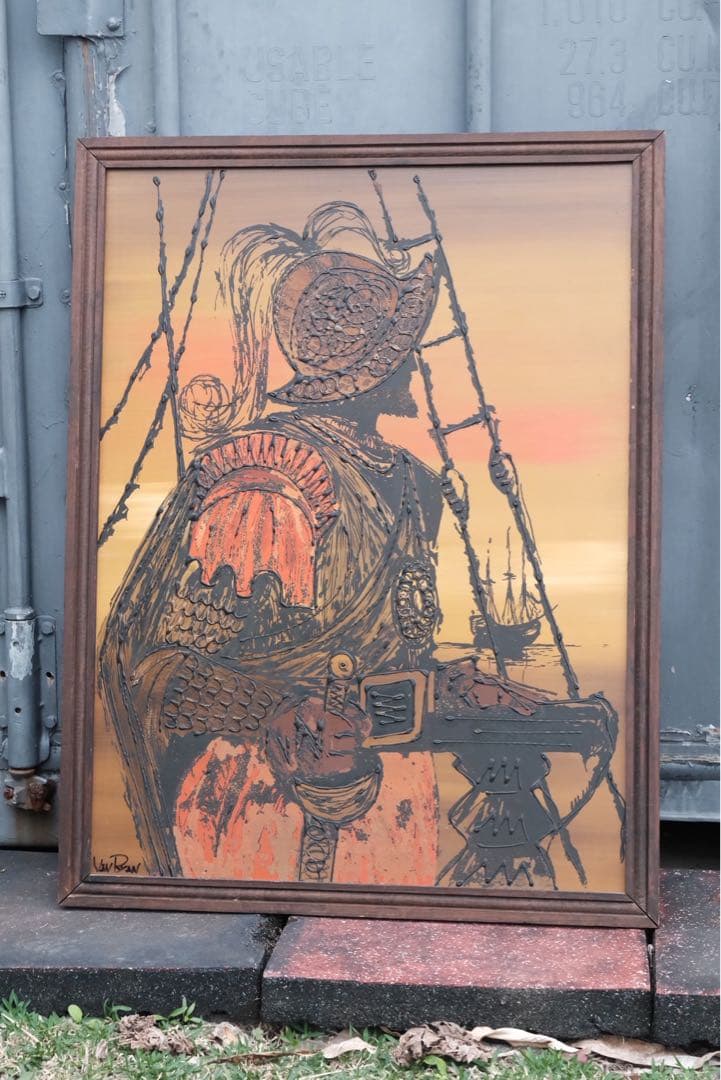 希少1960-70s ミッドセンチュリー コンキスタドール レリーフアート