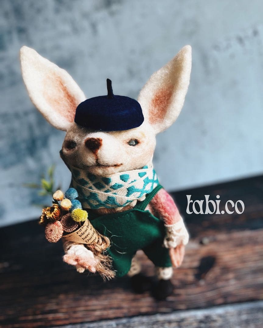 羊毛フェルト アートドール ふたごパポテ エペルさんとペタルさん