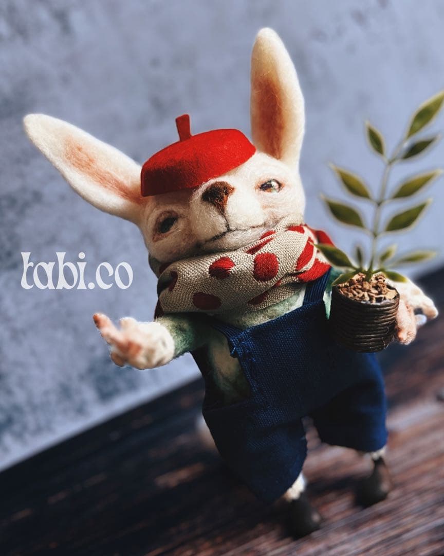 羊毛フェルト アートドール ふたごパポテ エペルさんとペタルさん