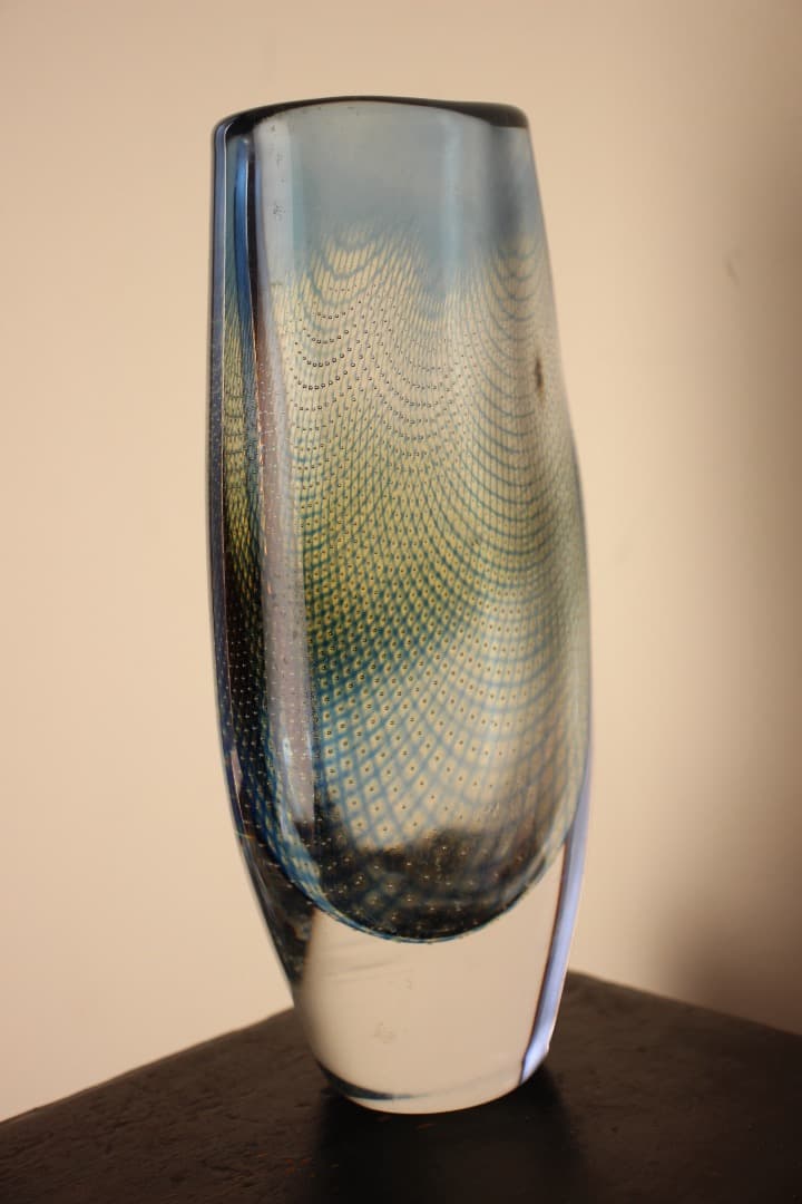 スウェーデン　オレフォス　クラーカ　ガラス　花瓶　フラワーベース