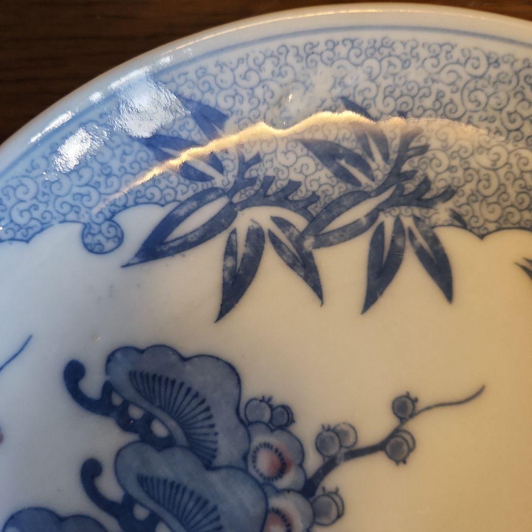 古伊万里　染付　印判　膾皿　5客セット　骨董品　伊万里焼