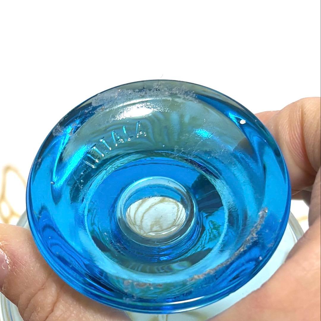  イッタラ　青と水色のクリアのキャンドルホルダー2個セット