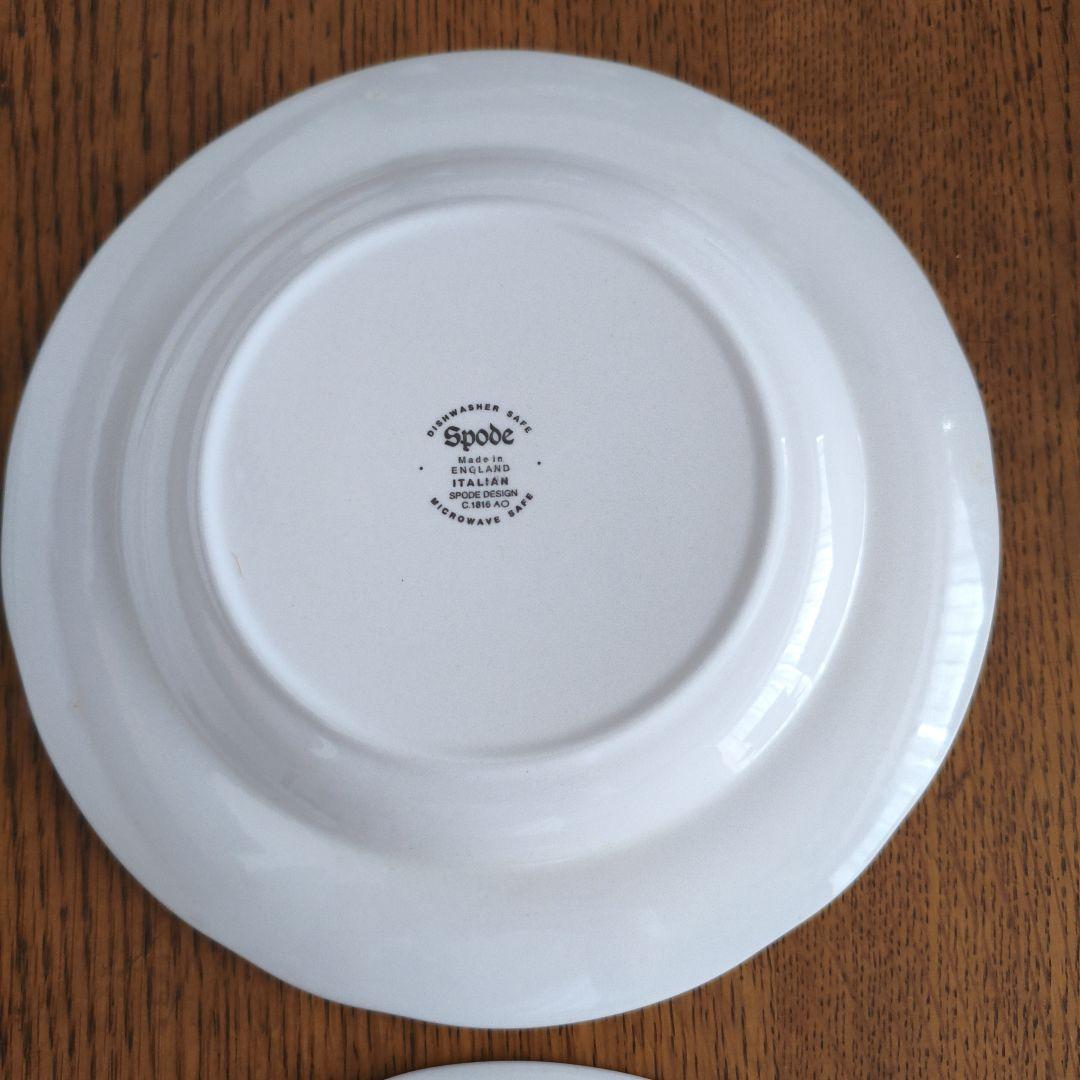 英国スポードブルーイタリアンプレート4枚セット