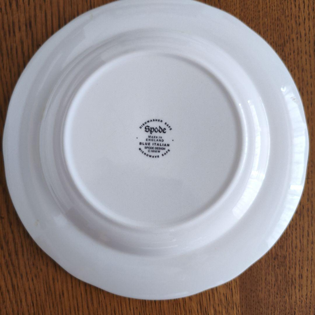 英国スポードブルーイタリアンプレート4枚セット