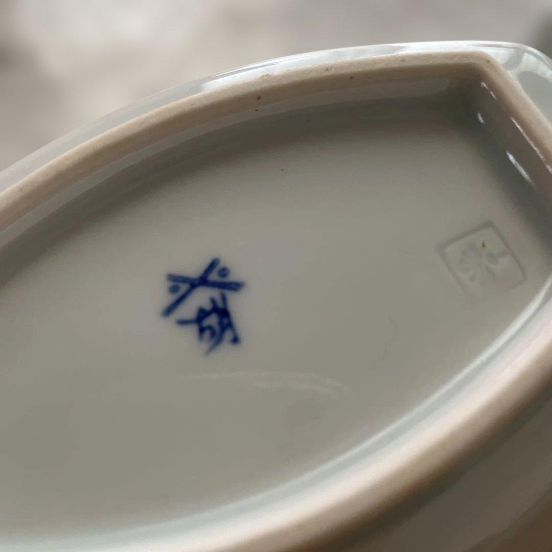 蟹の絵柄の白磁角皿5枚セット