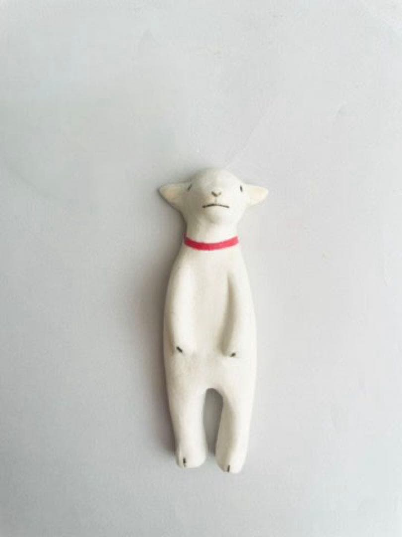 小堤晶子さんの陶器製 可愛い 白ヤギのお箸置きカトラリーレスト オブジェ