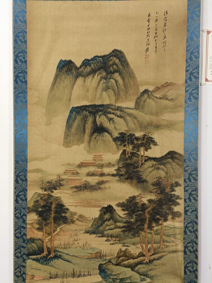 【张大千】山水 中国画 掛け軸 水墨画 和室 玄関 茶室 壁掛け 美術品