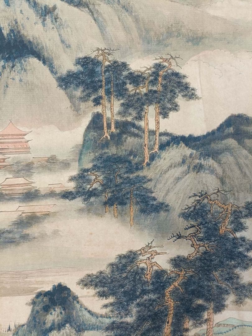 【张大千】山水 中国画 掛け軸 水墨画 和室 玄関 茶室 壁掛け 美術品