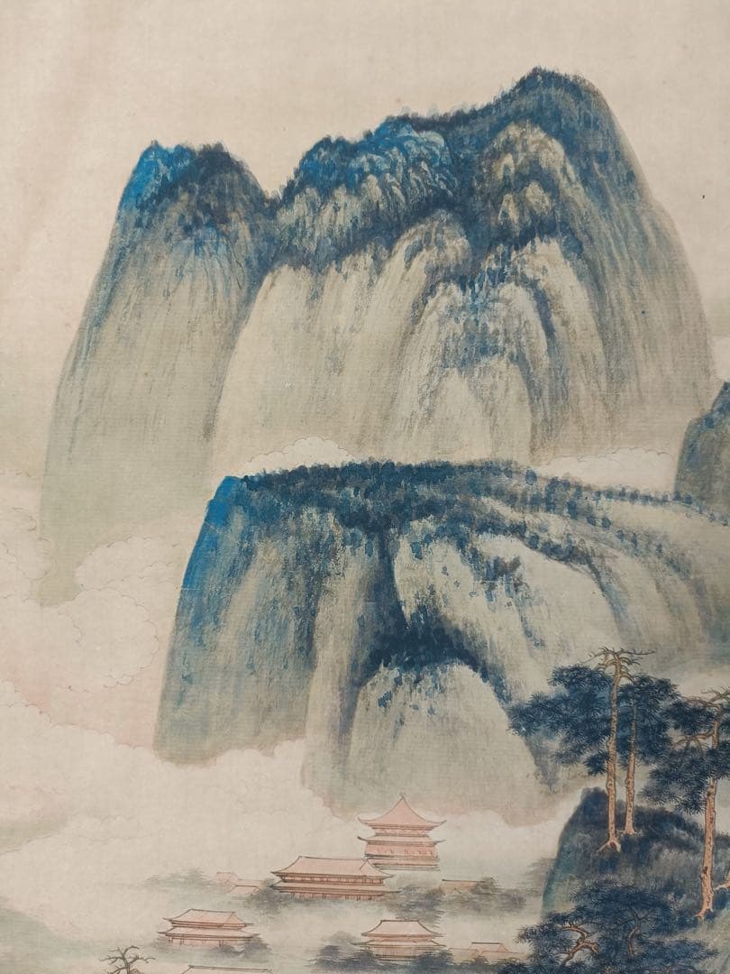 【张大千】山水 中国画 掛け軸 水墨画 和室 玄関 茶室 壁掛け 美術品