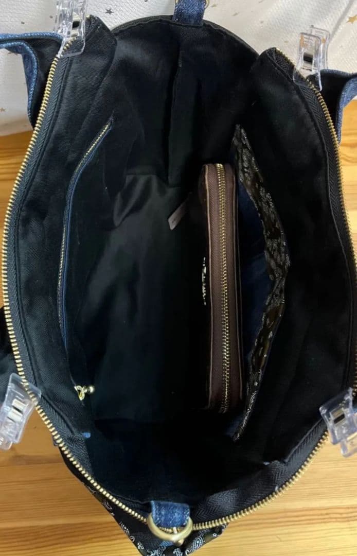 デニムリメイクバッグ（L）No.994☆ハンドバッグ　マザーズバッグ