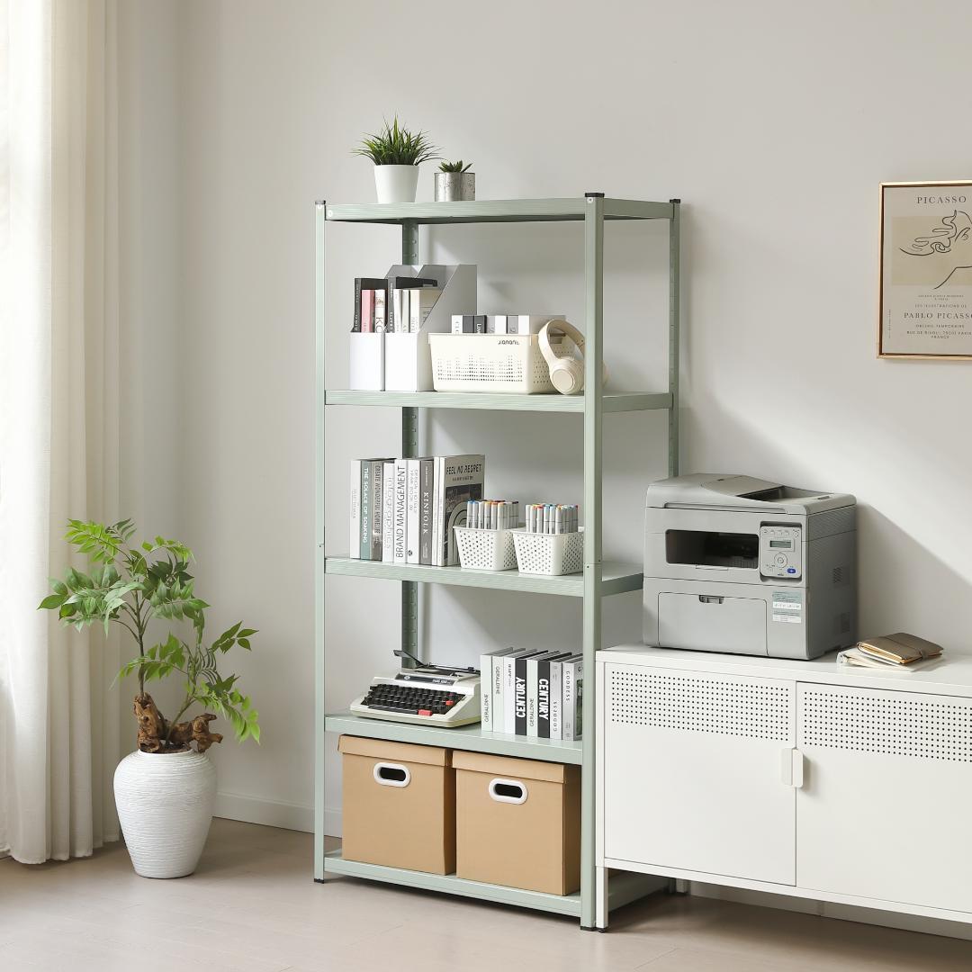 グリーン スチールラック オープンラック 可動棚 分割可能 大容量 収納ラック