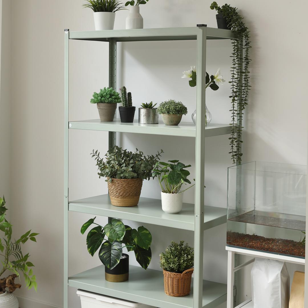 グリーン スチールラック オープンラック 可動棚 分割可能 大容量 収納ラック