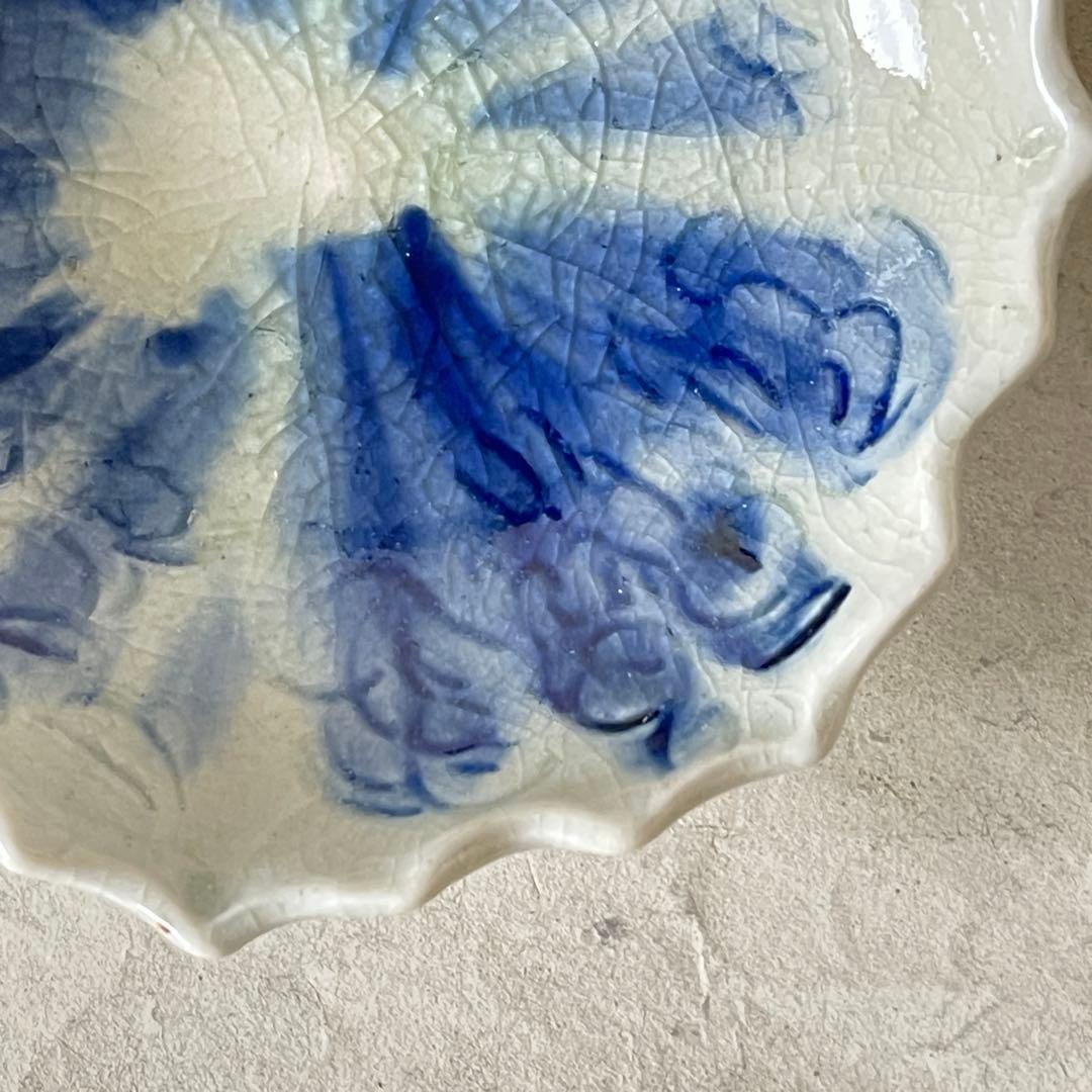 【新品未使用】イムサエム 染付 輪花小皿　入手困難