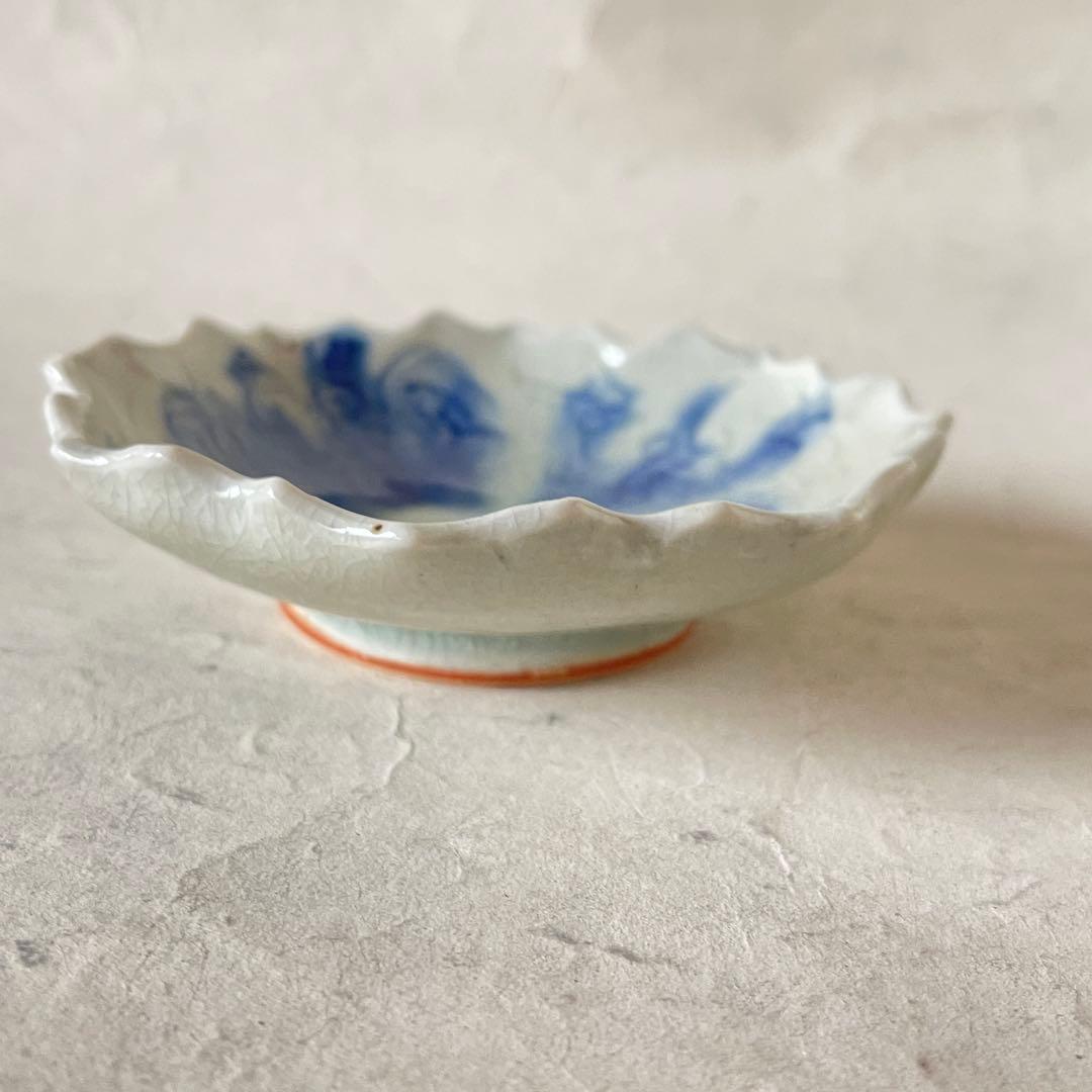 【新品未使用】イムサエム 染付 輪花小皿　入手困難