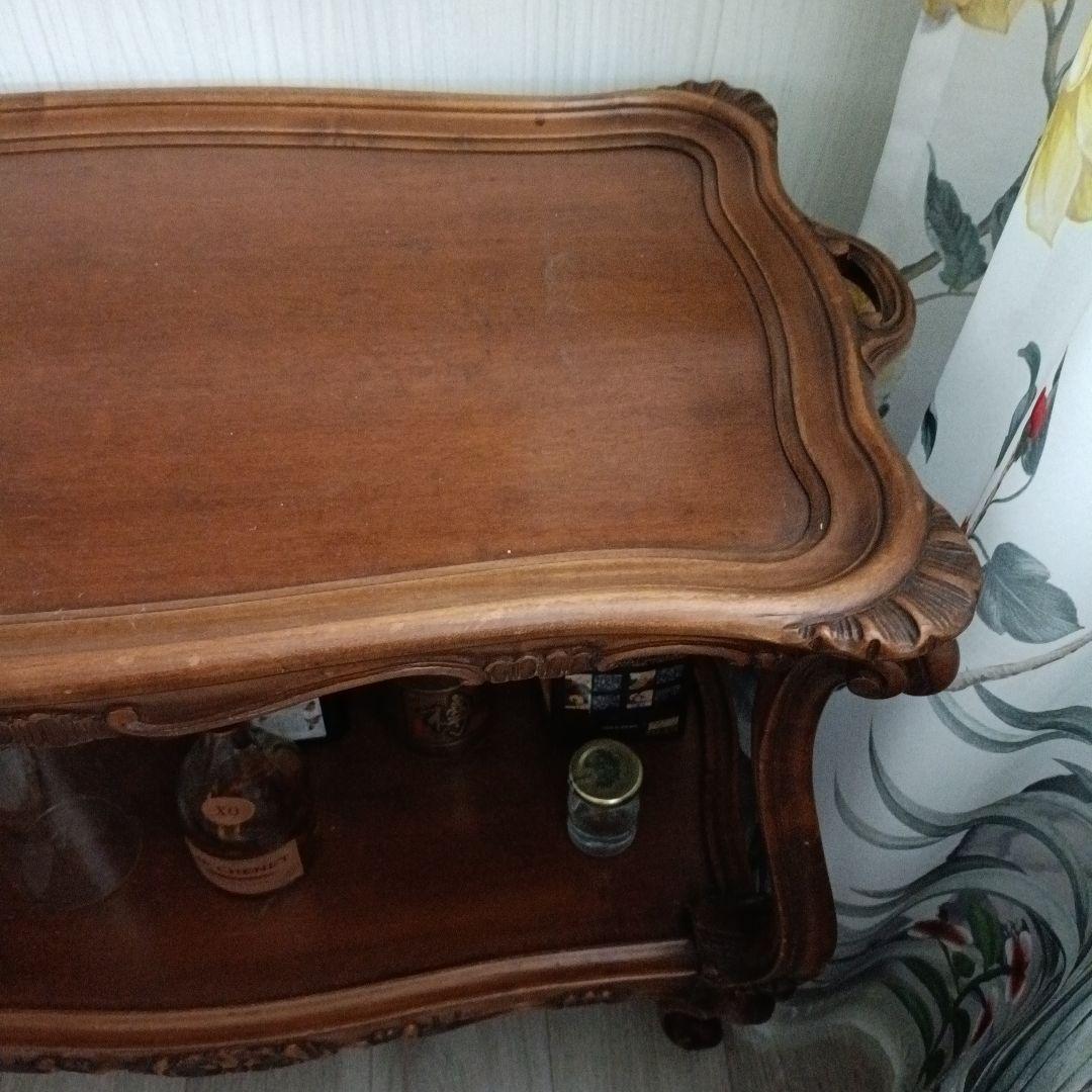 ギャグサーカス。姫系アンティーク クラシック木製キッチンワゴン