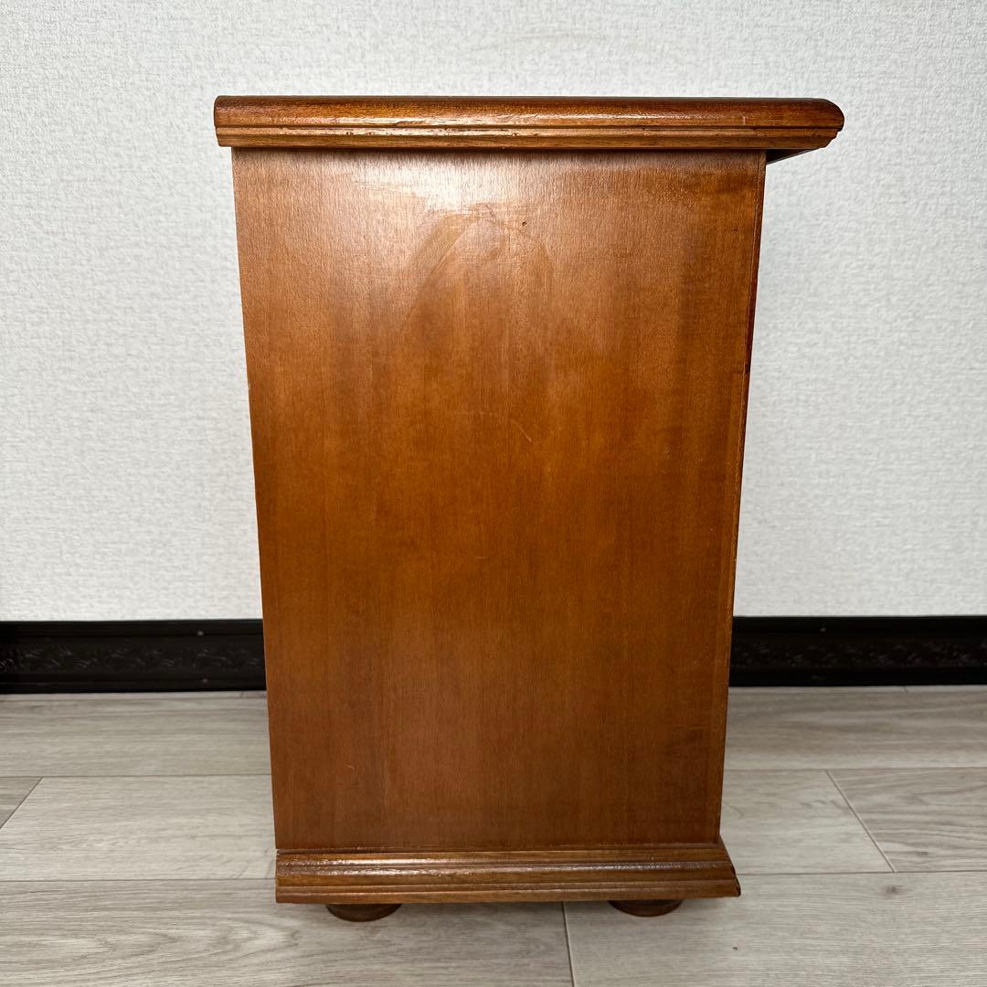 イタリア 象嵌 3段 チェスト 伸長天板 リビング収納 i4-1※