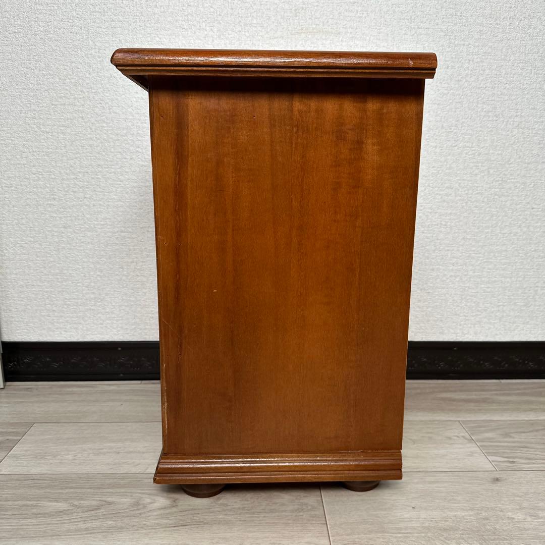 イタリア 象嵌 3段 チェスト 伸長天板 リビング収納 i4-1※