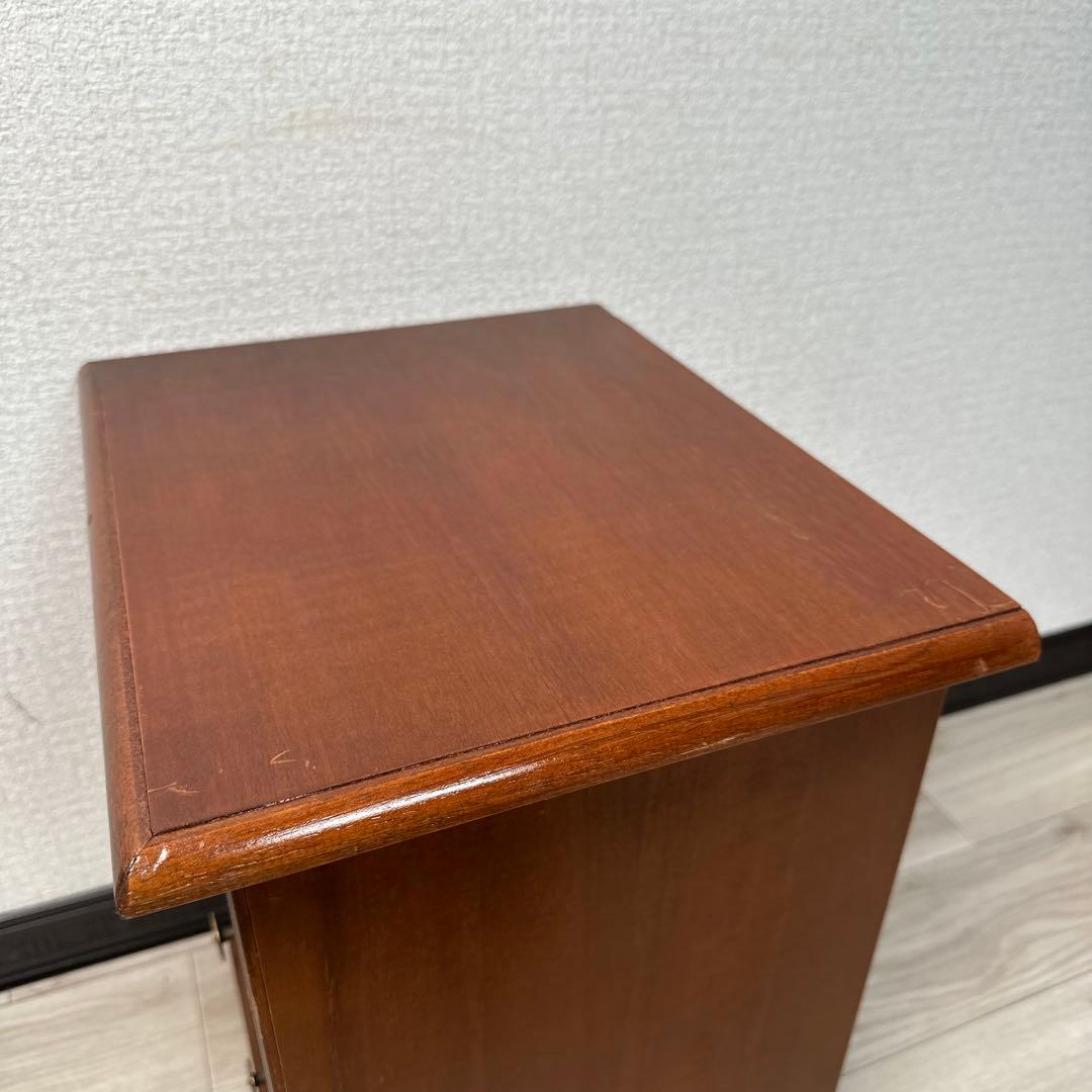 イタリア 象嵌 3段 チェスト 伸長天板 リビング収納 i4-1※