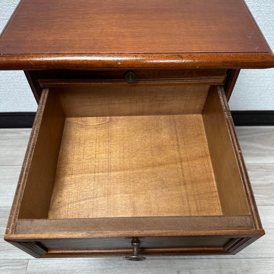 イタリア 象嵌 3段 チェスト 伸長天板 リビング収納 i4-1※