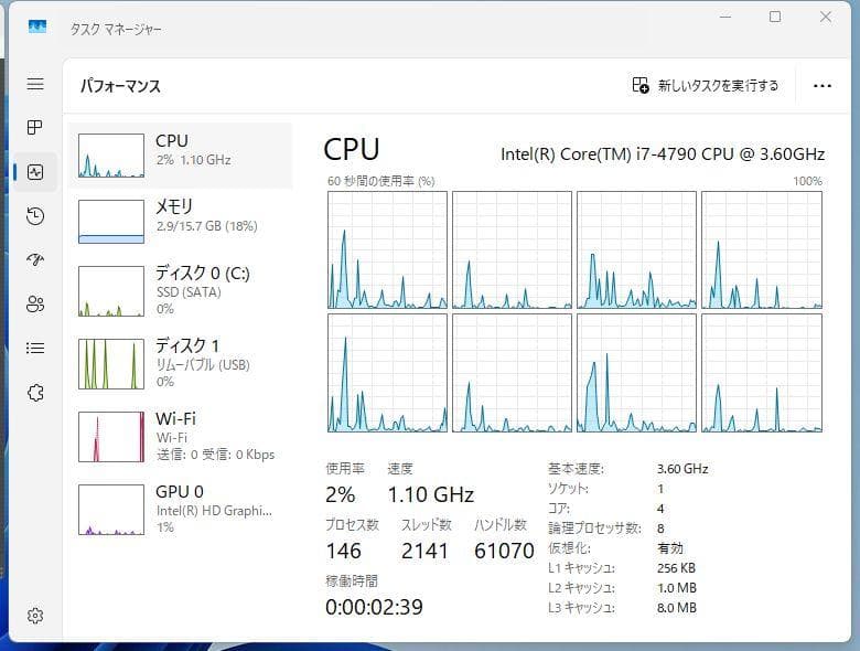 i7-4790 ITXケース DDR3-16G SSD240G DVD Wifi