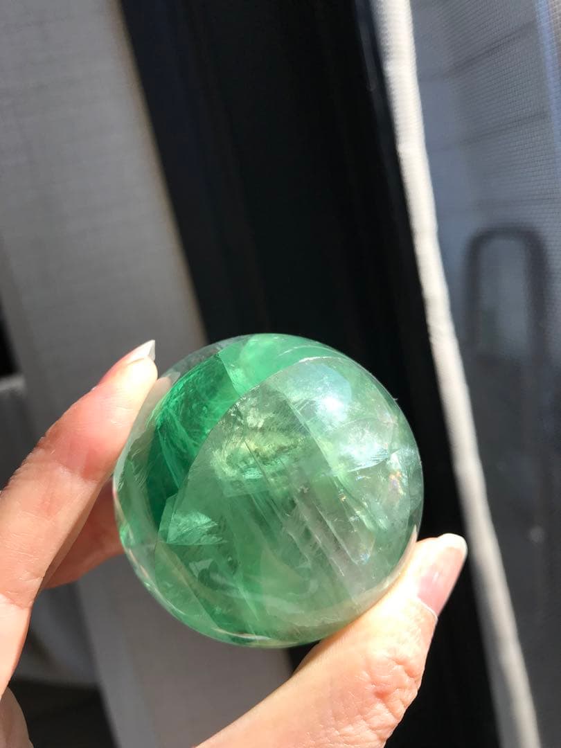☘️レア❤︎虹入り❤︎フローライト丸玉 スフィア　蛍石天然石　パワーストーン