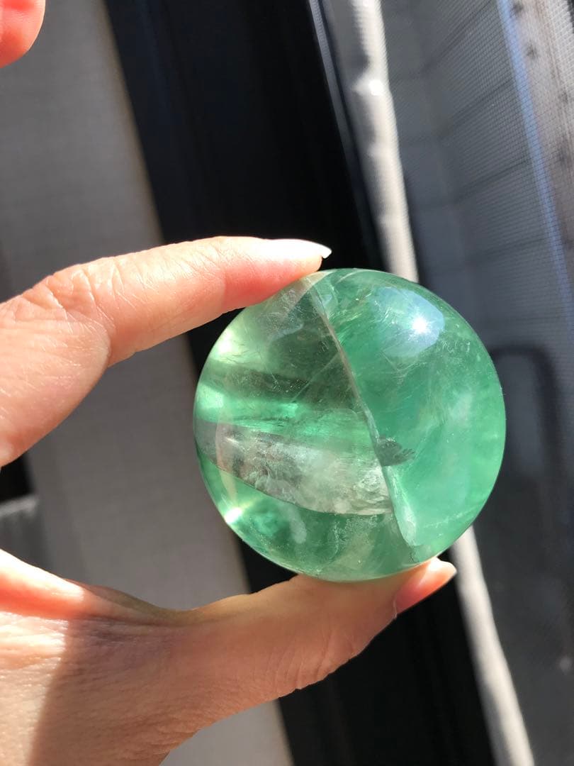 ☘️レア❤︎虹入り❤︎フローライト丸玉 スフィア　蛍石天然石　パワーストーン