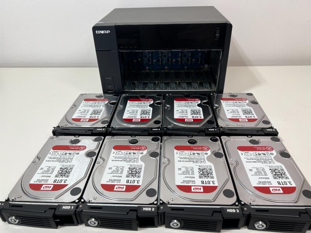 Qnap TS-869 Pro WD RED 3TB x8本