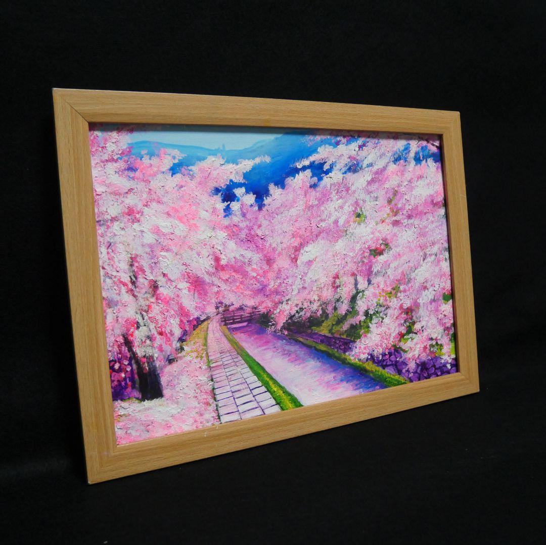 油絵 油彩 油彩画 絵画 絵【哲学の道の桜】