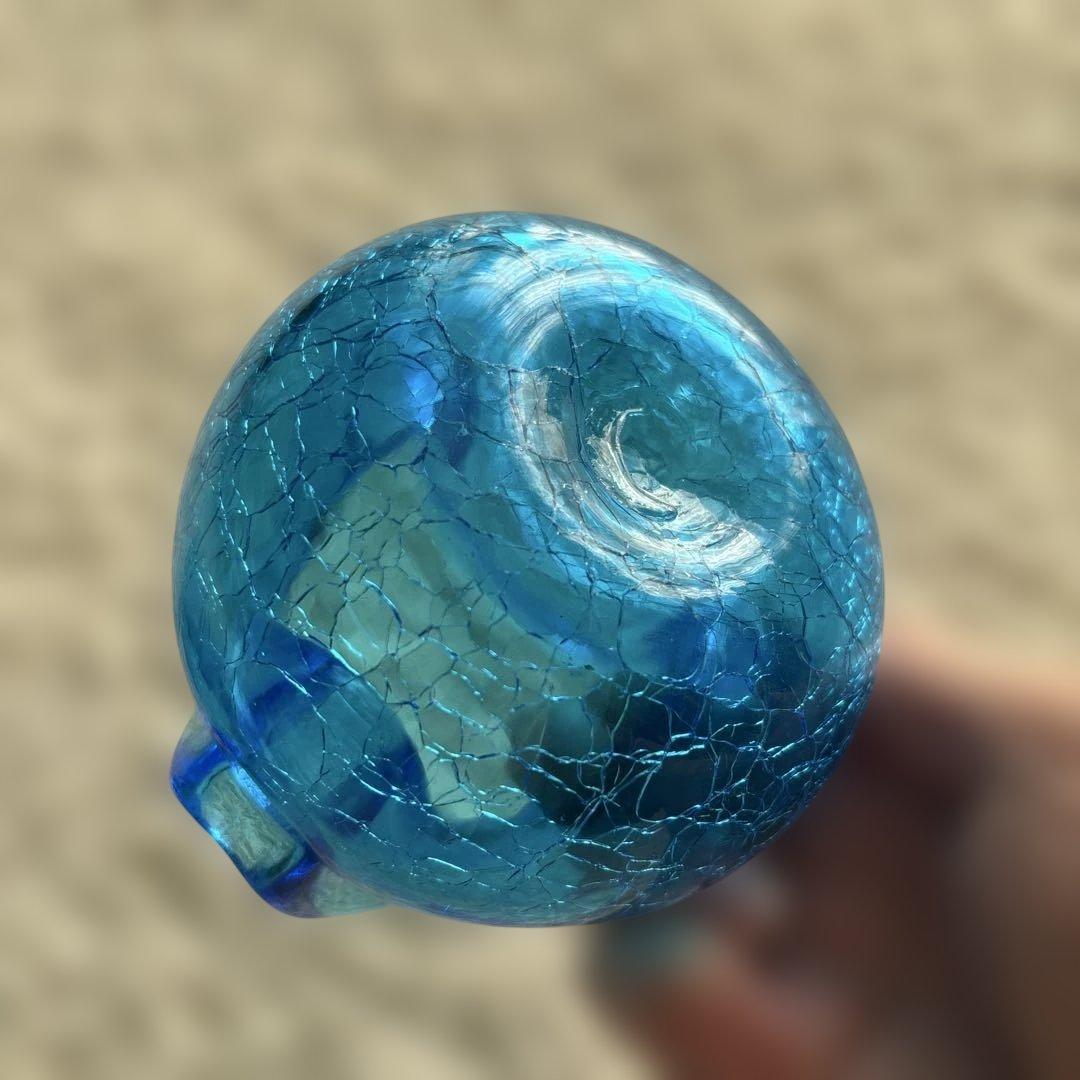 琉球ガラス 青いガラス製グラス7個と花瓶セット