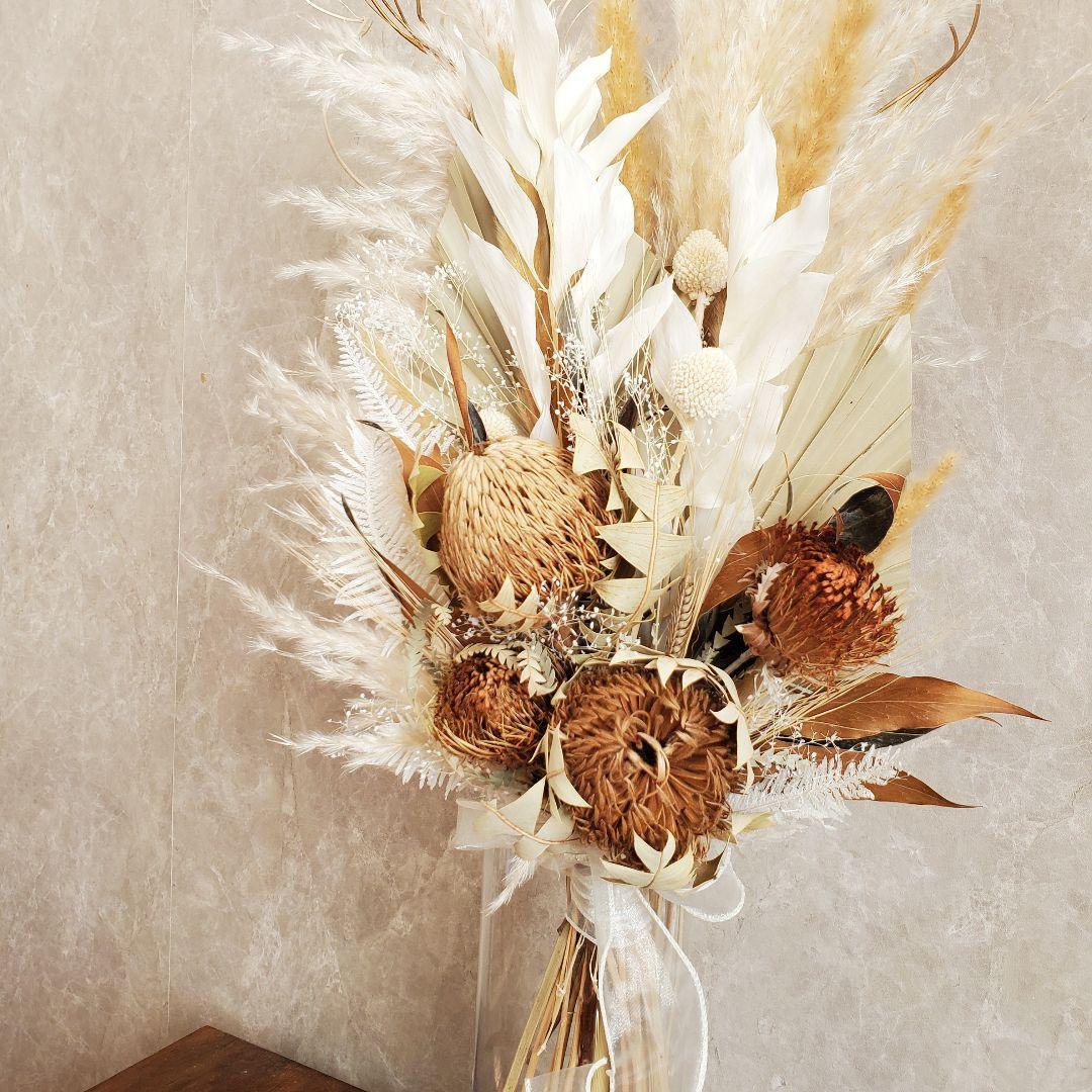 ドライフラワー　スワッグ　インテリア　パンパスグラス　アートプランツ　花瓶