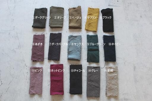 厚手リネンのワークエプロン　スリット入り　ベルギーリネン